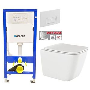 GEBERIT DuofixBasic s bílým tlačítkem DELTA50 + WC INVENA PAROS + SEDÁTKO 458.103.00.1 50BI RO1 obraz