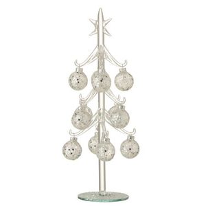 Skleněný stromek se stříbrnými koulemi Baubles Stars – Ø 12*30 cm 6522 obraz