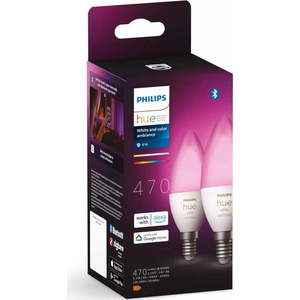 LED smart žárovky v sadě 2 ks E14, 5 W White and color ambiance – Philips Hue obraz