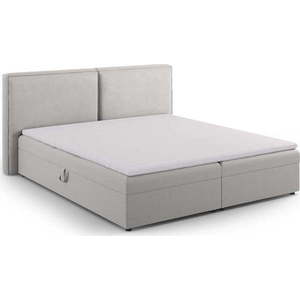 Světle šedá boxspring postel s úložným prostorem 180x200 cm Arendal – Cosmopolitan Design obraz