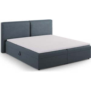 Modrá boxspring postel s úložným prostorem 140x200 cm Arendal – Cosmopolitan Design obraz