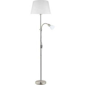 Šedá stojací lampa se skleněným a textilním stínidlem (výška 170 cm) CONESA – EGLO obraz