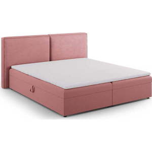 Růžová boxspring postel s úložným prostorem 140x200 cm Arendal – Cosmopolitan Design obraz