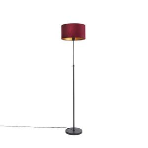 Stojací lampa černá se sametovým odstínem červená se zlatem 35 cm - Parte obraz