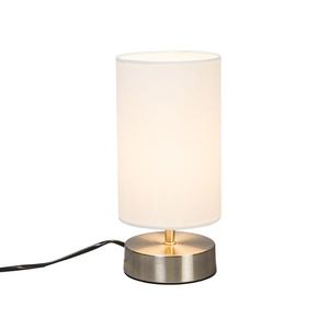 Moderní stolní lampa bílá kulatá 12 cm stmívatelná - Milo 2 obraz