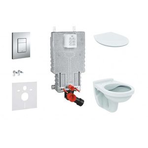 GROHE Uniset Set předstěnové instalace, klozet Alpha se sedátkem, tlačítko Skate Cosmopolitan, chrom 38643SET-KD obraz