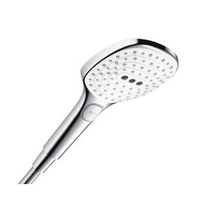 HANSGROHE Raindance Select E Sprchová hlavice 120, 3 proudy, EcoSmart 9 l/min, bílá/chrom 26521400 obraz