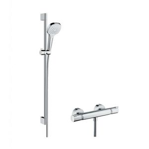 HANSGROHE Croma Select E Sprchový set Vario s termostatem, 3 proudy, sprchová tyč 90 cm, bílá/chrom 27082400 obraz