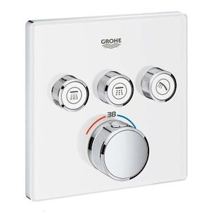 GROHE Grohtherm SmartControl Termostatická vanová baterie pod omítku se 3 ventily, měsíční bílá 29157LS0 obraz