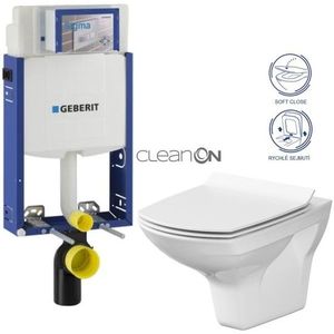 GEBERIT KOMBIFIX ECO, nádržka UP 320 bez tlačítka + WC CERSANIT CLEANON CARINA + SEDÁTKO 110.302.00.5 CA3 obraz