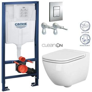 Rapid SL pro závěsné WC 38528SET s chromovou deskou + WC CERSANIT CLEANON CASPIA + SEDÁTKO 38772001 CP1 obraz