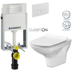 Geberit KOMBIFIX Basic tlačítko DELTA 50 Bílé WC CERSANIT CARINA + SEDÁTKO 110.100.00.1 50BI CA3 obraz