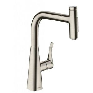 HANSGROHE M71 Dřezová baterie M7117-H240 s výsuvnou sprškou, sBOX, vzhled nerezu 73817800 obraz