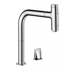 HANSGROHE M71 Dřezová baterie M7120-H200 s výsuvnou sprškou, 2-otvorová instalace, sBOX, chrom 73818000 obraz