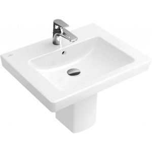 VILLEROY & BOCH Subway 2.0 Umyvadlo 60x47 cm, s přepadem, s otvorem pro baterii, alpská bílá 71136001 obraz