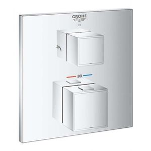 GROHE Grohtherm Cube Termostatická baterie pod omítku pro 2 spotřebiče, chrom 24154000 obraz