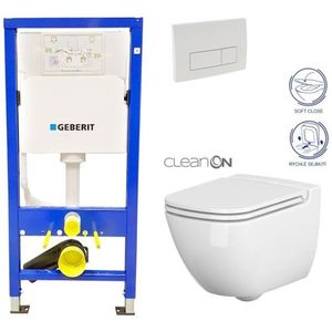 Geberit Duofix tlačítko DELTA51 BÍLÉ WC CERSANIT CASPIA + SEDÁTKO 458.103.00.1 51BI CP1 obraz