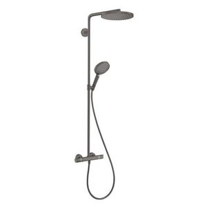 HANSGROHE Raindance Select S Sprchový set Showerpipe s termostatem, 3 proudy, kartáčovaný černý chrom 27633340 obraz