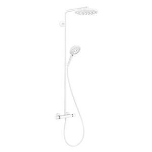 HANSGROHE Raindance Select S Sprchový set Showerpipe s termostatem, 3 proudy, matná bílá 27633700 obraz