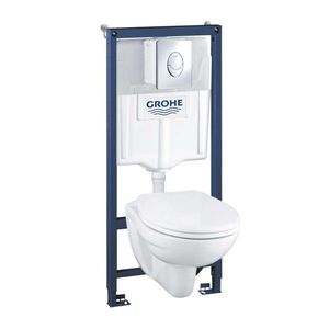 GROHE Solido Set předstěnové instalace, klozetu a sedátka, softclose, tlačítko Skate Air, chrom 39192000 obraz