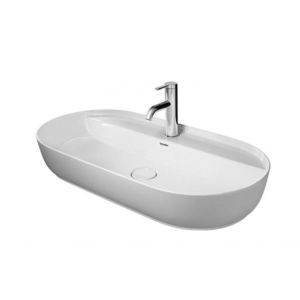 DURAVIT Luv Umyvadlo na desku, 80x40 cm, bez přepadu, s otvorem pro baterii, WonderGliss, bílá 03808000001 obraz