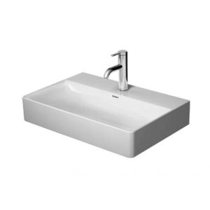 DURAVIT DuraSquare Umyvadlo 60x40 cm, bez přepadu, s otvorem pro baterii, DuraCeram, WonderGliss, bílá 23566000411 obraz