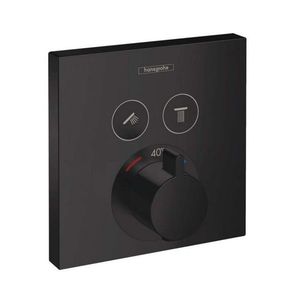 HANSGROHE Shower Select Termostatická baterie pod omítku pro 2 spotřebiče, matná černá 15763670 obraz