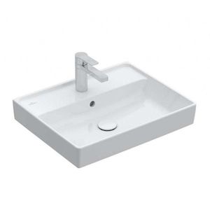 VILLEROY & BOCH Collaro Umyvadlo 55x44 cm, s přepadem, otvor pro baterii, CeramicPlus, alpská bílá 4A3355R1 obraz