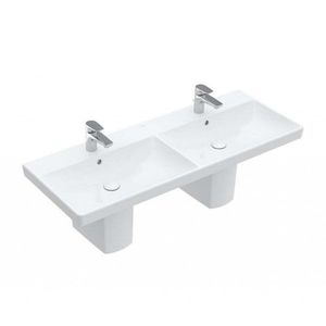 VILLEROY & BOCH Avento Dvojumyvadlo nábytkové 120x47 cm, s přepadem, 2 otvory pro baterii, alpská bílá 4A23CK01 obraz