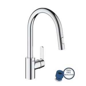 GROHE Get Dřezová baterie s výsuvnou sprškou, chrom 31484001 obraz