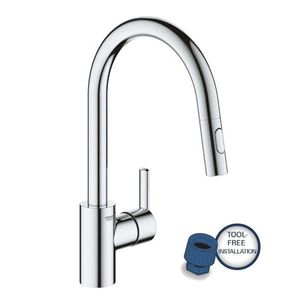 GROHE Feel Dřezová baterie s výsuvnou sprškou, chrom 31486001 obraz