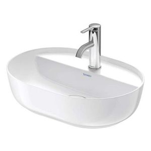 DURAVIT Luv Umyvadlo na desku, 50x35 cm, bez přepadu, s otvorem pro baterii, WonderGliss, bílá 03805000001 obraz