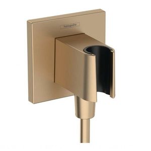 HANSGROHE Fixfit Sprchové kolínko s držákem, kartáčovaný bronz 26889140 obraz