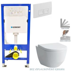 Geberit Duofix tlačítko DELTA50 bílé WC LAUFEN PRO RIMLESS + SEDÁTKO 458.103.00.1 50BI LP1 obraz