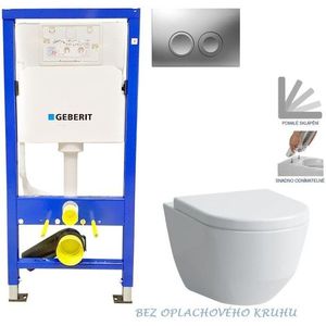 GEBERIT DuofixBasic s matným tlačítkem DELTA21 + WC LAUFEN PRO RIMLESS + SEDÁTKO 458.103.00.1 21MA LP1 obraz