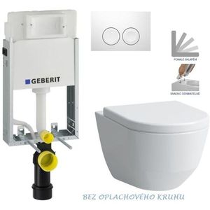 Geberit KOMBIFIX Basic tlačítko DELTA 21 Bílé WC LAUFEN PRO RIMLESS + SEDÁTKO 110.100.00.1 21BI LP1 obraz