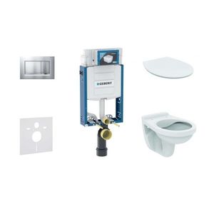 GEBERIT Kombifix Set předstěnové instalace, klozet Alpha se sedátkem, tlačítko Sigma30, chrom mat/chrom 110.302.00.5 ND7 obraz