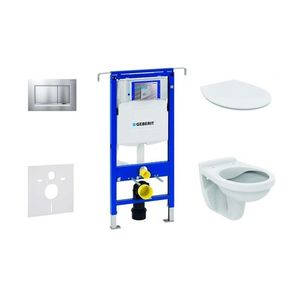 GEBERIT Duofix Set předstěnové instalace, klozet Alpha se sedátkem, tlačítko Sigma30, chrom mat/chrom 111.355.00.5 ND7 obraz