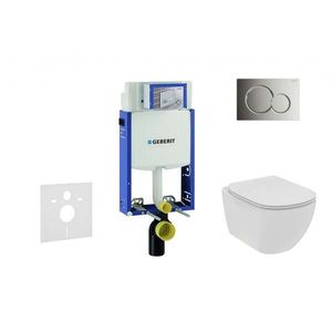 GEBERIT Kombifix Set předstěnové instalace, klozetu a sedátka Ideal Standard Tesi, tlačítka Sigma01, Rimless, SoftClose, lesklý chrom 110.302.00.5 NE2 obraz