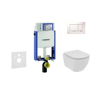 GEBERIT Kombifix Set předstěnové instalace, klozetu a sedátka Ideal Standard Tesi, tlačítka Sigma30, Rimless, SoftClose, bílá/chrom 110.302.00.5 NE5 obraz