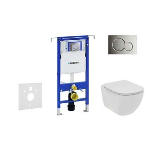 GEBERIT Duofix Set předstěnové instalace, klozetu a sedátka Ideal Standard Tesi, tlačítka Sigma01, Rimless, SoftClose, lesklý chrom 111.355.00.5 NE2 obraz