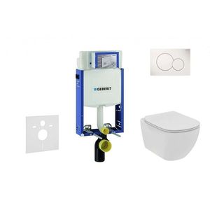 GEBERIT Kombifix Set předstěnové instalace, klozetu a sedátka Ideal Standard Tesi, tlačítka Sigma01, Rimless, SoftClose, alpská bílá 110.302.00.5 NE1 obraz