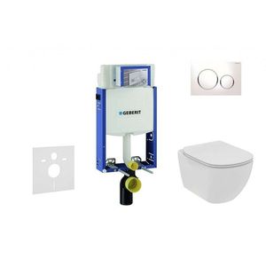 GEBERIT Kombifix Set předstěnové instalace, klozetu a sedátka Ideal Standard Tesi, tlačítka Sigma20, Rimless, SoftClose, bílá/chrom 110.302.00.5 NE4 obraz