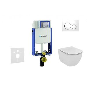 GEBERIT Kombifix Set předstěnové instalace, klozetu a sedátka Ideal Standard Tesi, tlačítka Sigma20, Aquablade, SoftClose, bílá/lesklý chrom 110.302.00.5 NU4 obraz