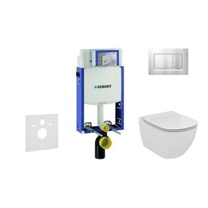 GEBERIT Kombifix Modul pro závěsné WC s tlačítkem Sigma30, matný chrom/chrom + Ideal Standard Tesi WC a sedátko, Aquablade, SoftClose 110.302.00.5 NU7 obraz