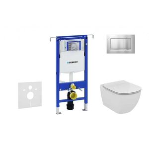 GEBERIT Duofix Set předstěnové instalace, klozetu a sedátka Ideal Standard Tesi, tlačítka Sigma30, Aquablade, SoftClose, matný chrom/chrom 111.355.00.5 NU7 obraz