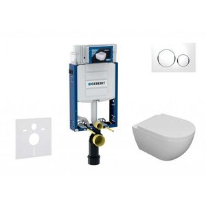 GEBERIT Kombifix Set předstěnové instalace, klozetu Oudee a sedátka softclose, tlačítko Sigma20, bílá/chrom SANI15CA3101 obraz