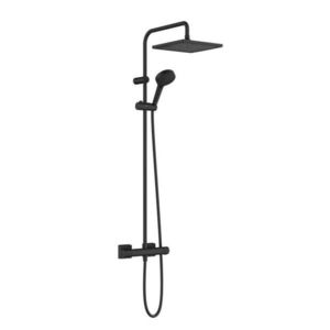 HANSGROHE Vernis Shape Sprchový set Showerpipe 240 s termostatem, 2 proudy, EcoSmart, matná černá 26429670 obraz