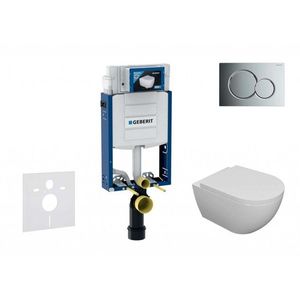 GEBERIT Kombifix Set předstěnové instalace, klozetu Oudee a sedátka softclose, tlačítko Sigma01, lesklý chrom SANI15CA1100 obraz