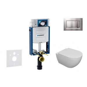 GEBERIT Kombifix Set předstěnové instalace, klozetu Oudee a sedátka softclose, tlačítko Sigma30, lakovaný chrom mat/chrom SANI15CA1102 obraz